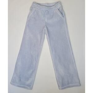 ATHLETA GIRL Feelin Great Wide Leg Plush Fleece Pants Light Blue sz M 8-10